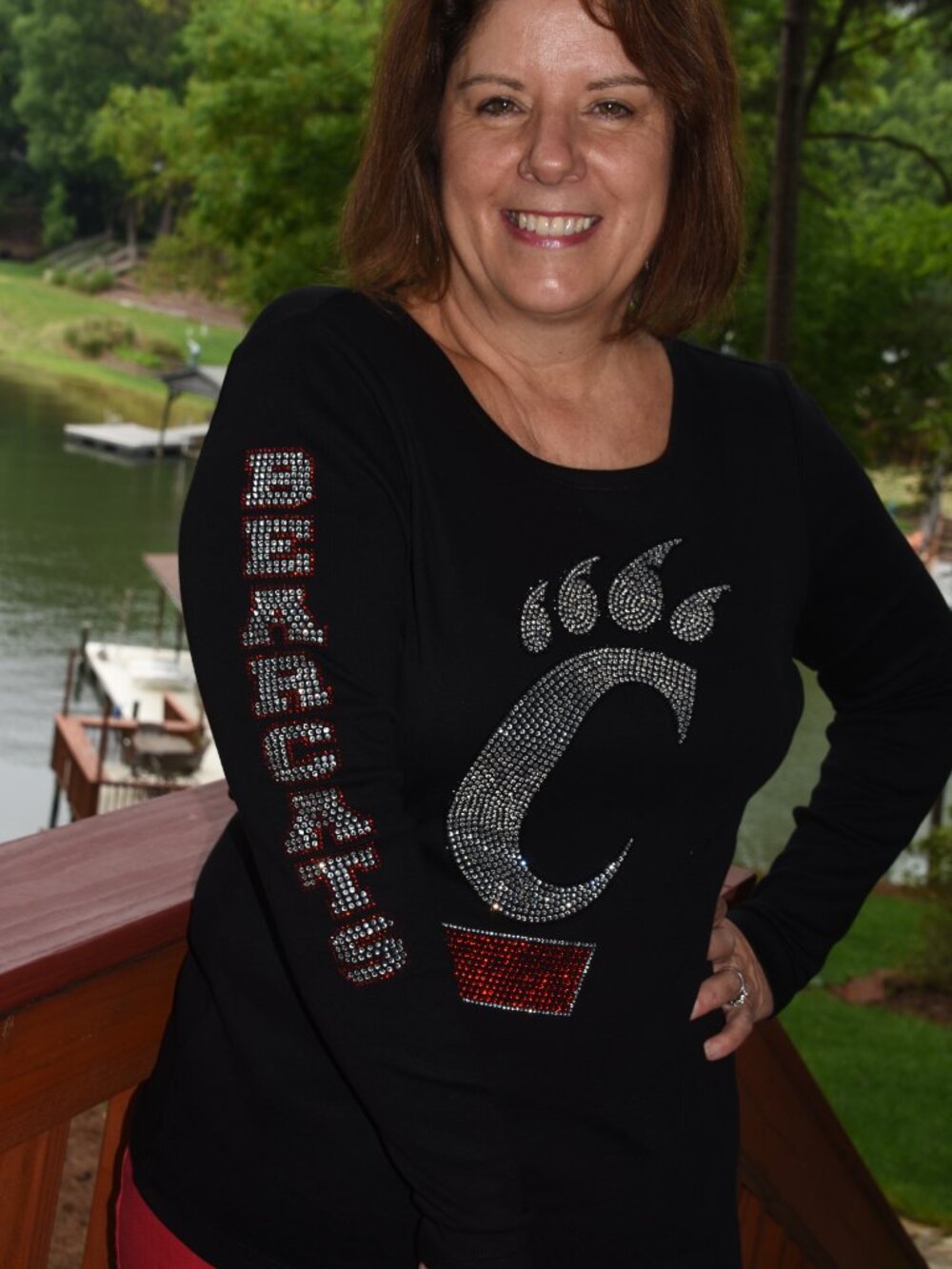 Bearcats Football LOVE RN rhinestone bling shirt XS  S M L XL XXL 1X 2X 3X 4X 5X